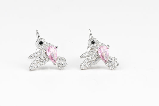Silver Stud Kids Earrings Bird