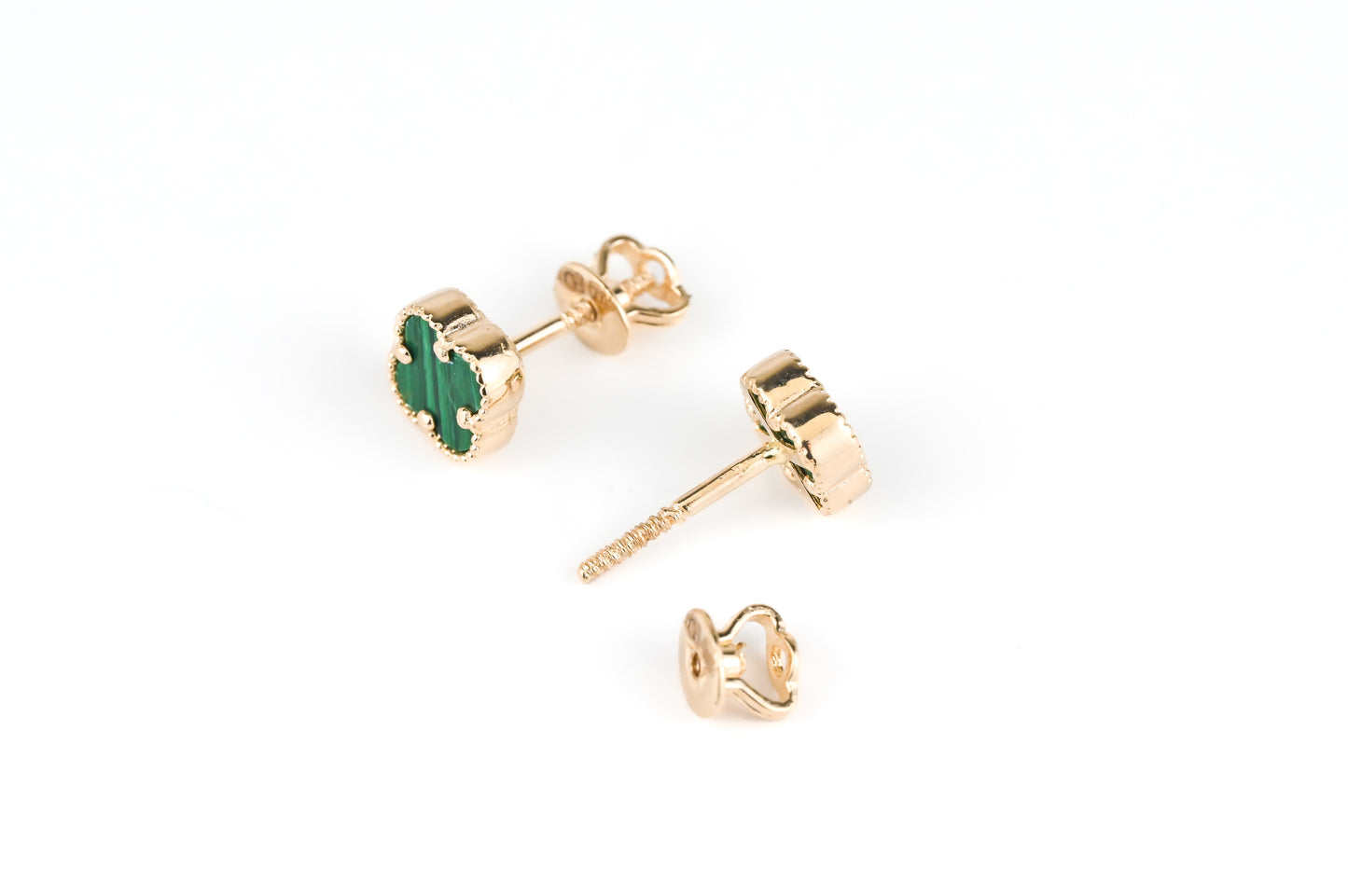 Stud Malachite Earrings