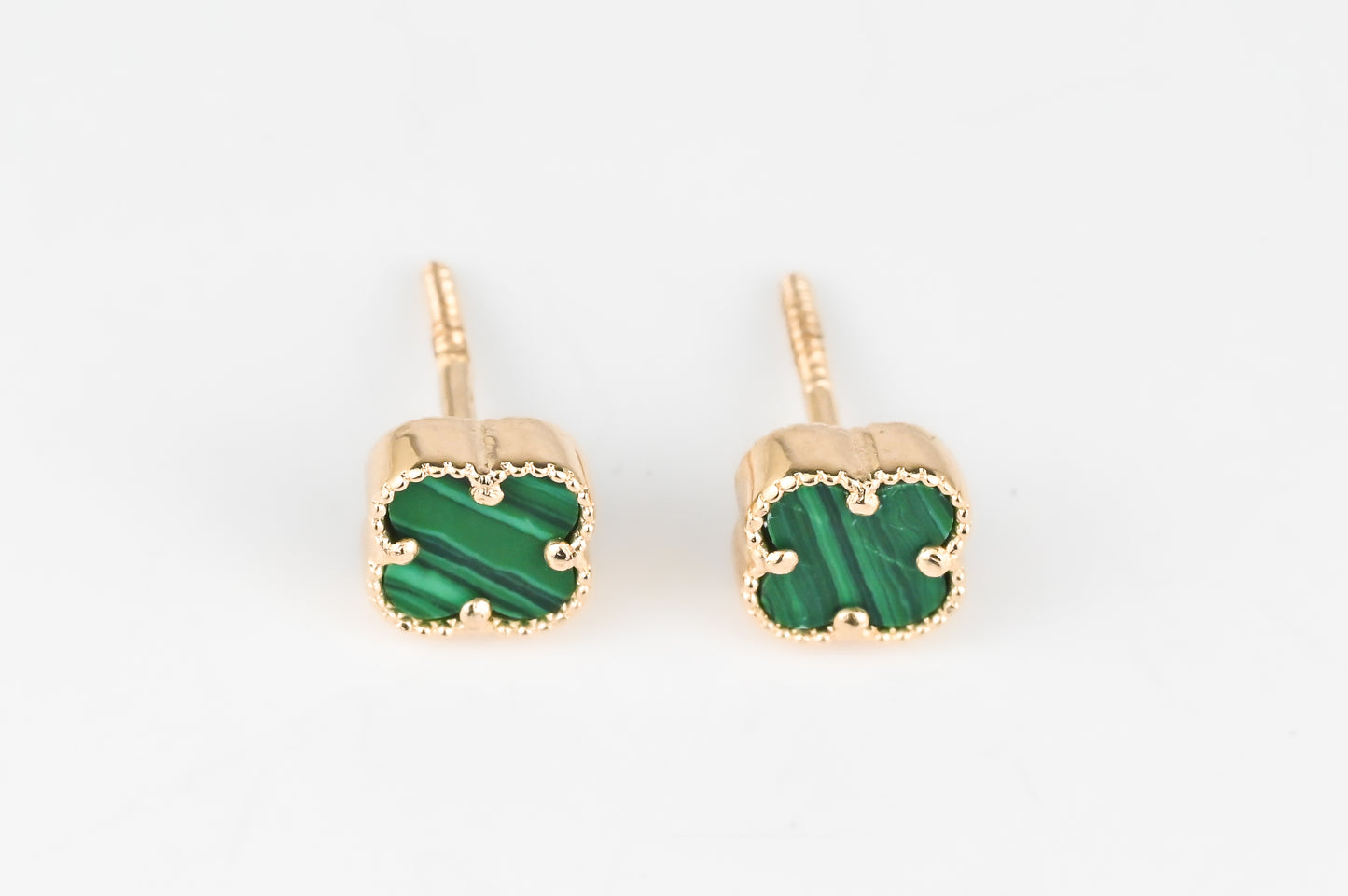 Stud Malachite Earrings