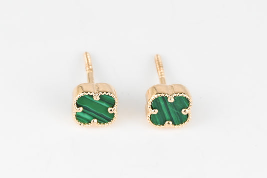 Stud Malachite Earrings