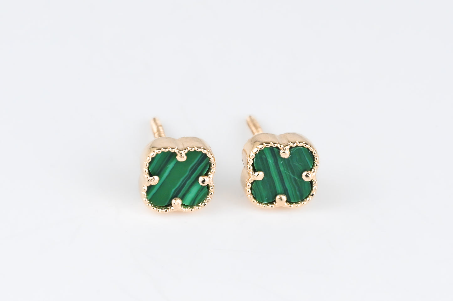 Stud Malachite Earrings