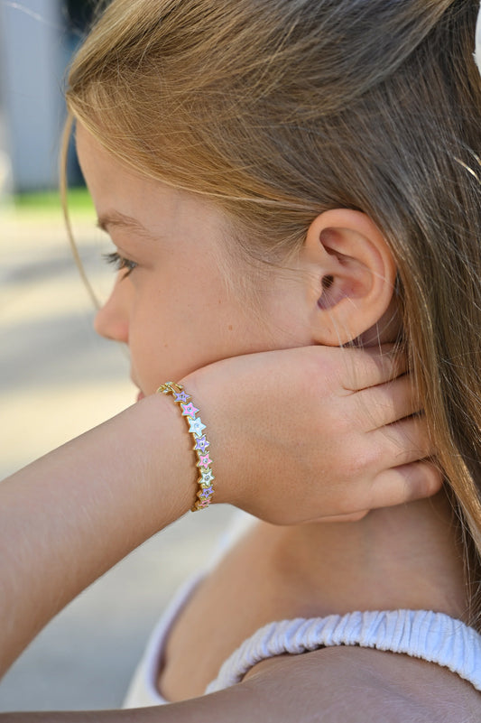 Kids Bracelet Stars Gold Plated