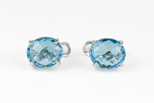 Blue Topaz silver Earrings