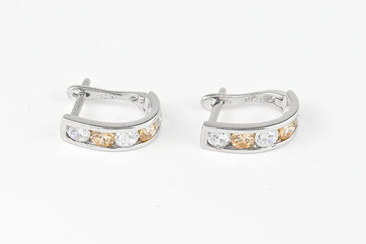 Silver Kids Earrings with Zirconia stones