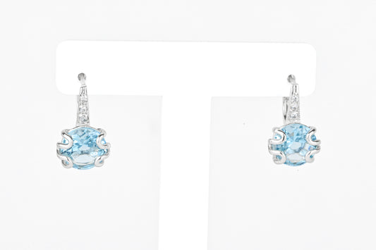 Blue Topaz Silver Earrings