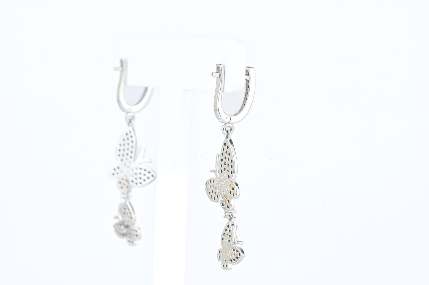 Silver Dangle Earrings Butterfly