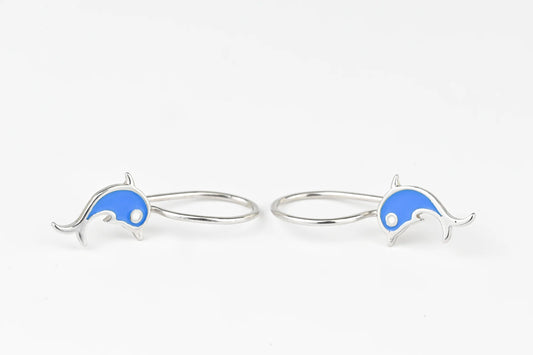 Kids Earrings Dolphins Silver