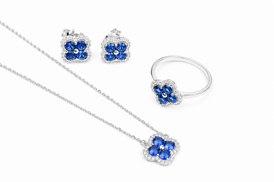 Blue Clover Silver Set