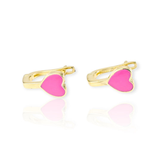 Kids Earrings Pink Hearts