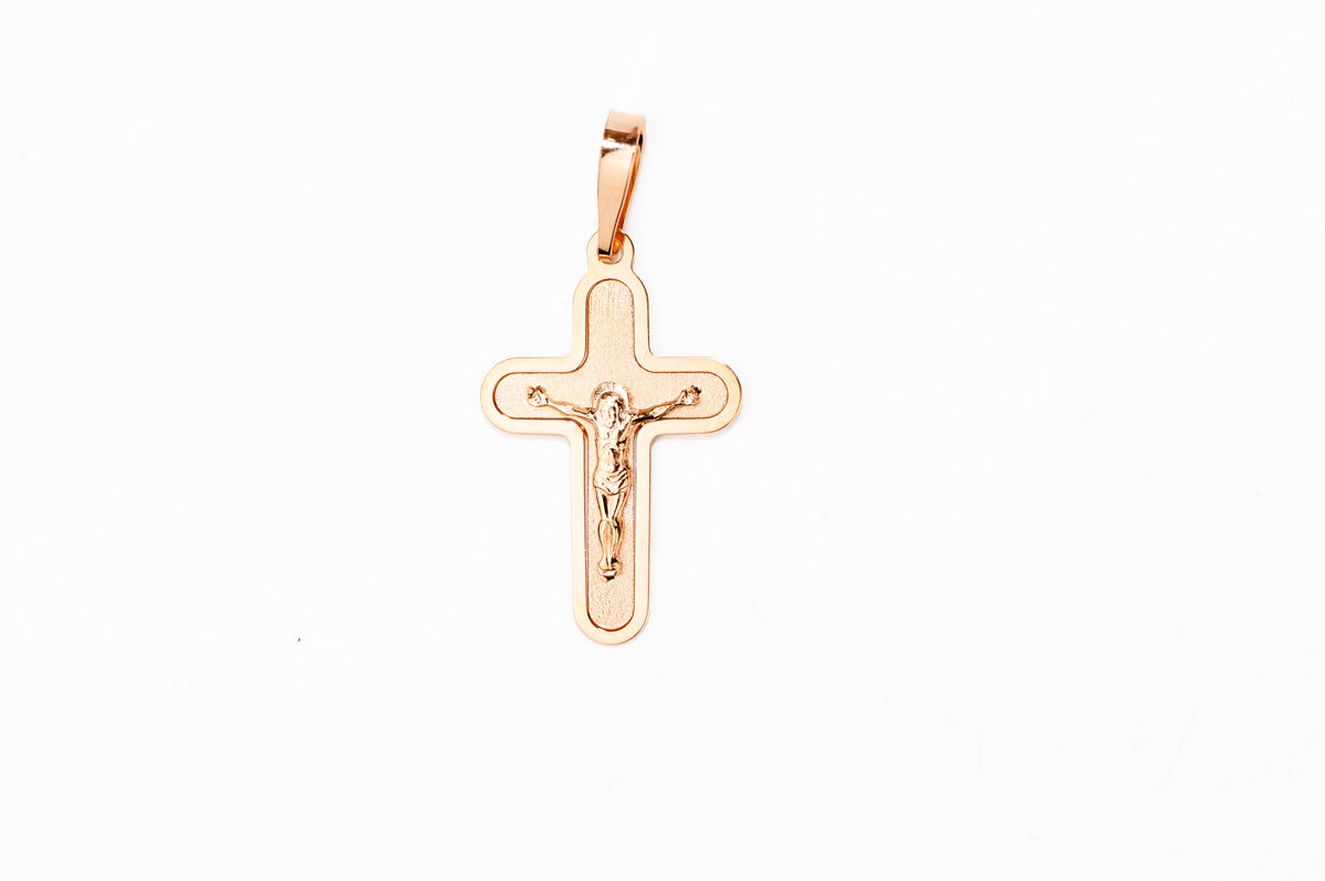 Orthodox Cross Pendant Rose Gold 585