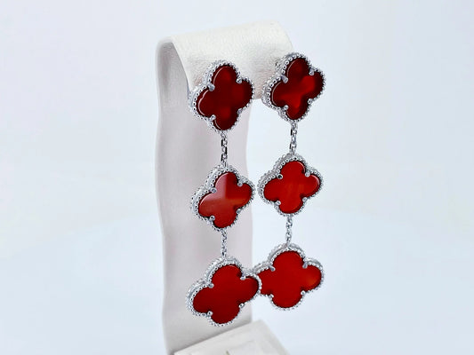 Earrings and Ring Clover Silver Set