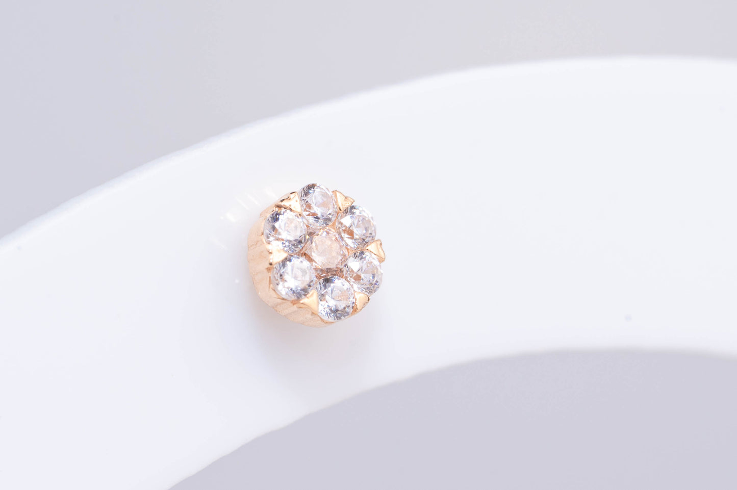 Kids Stud Earrings Flower with Zirconia stones