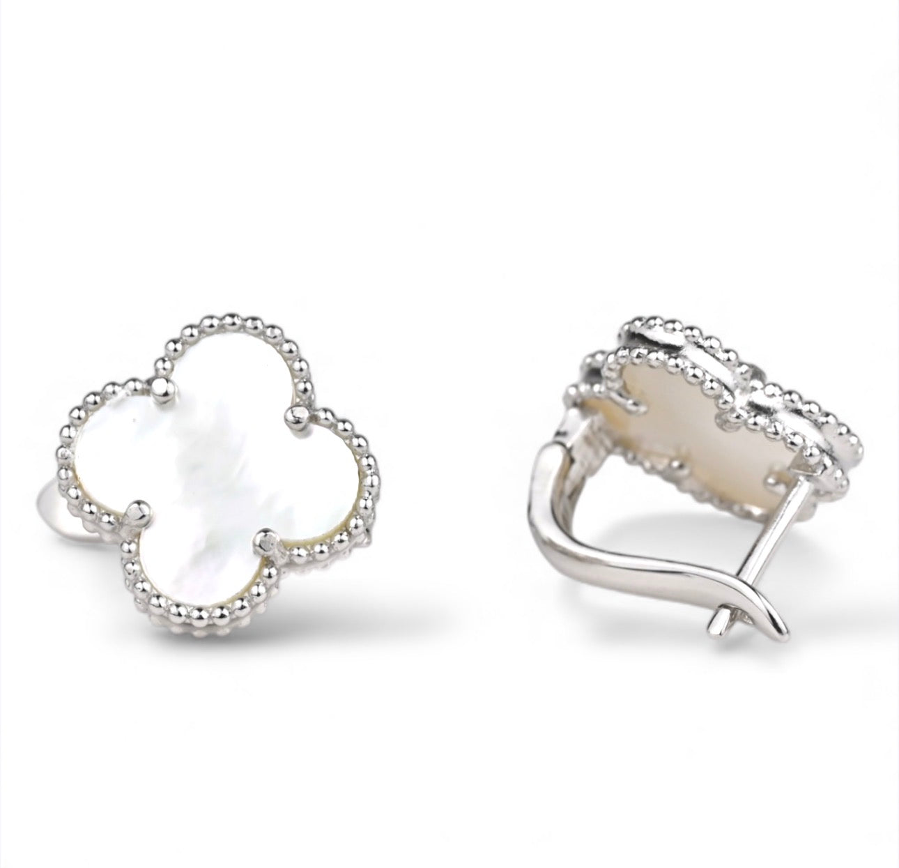 Clover Mother of Pearl Silver Earrings