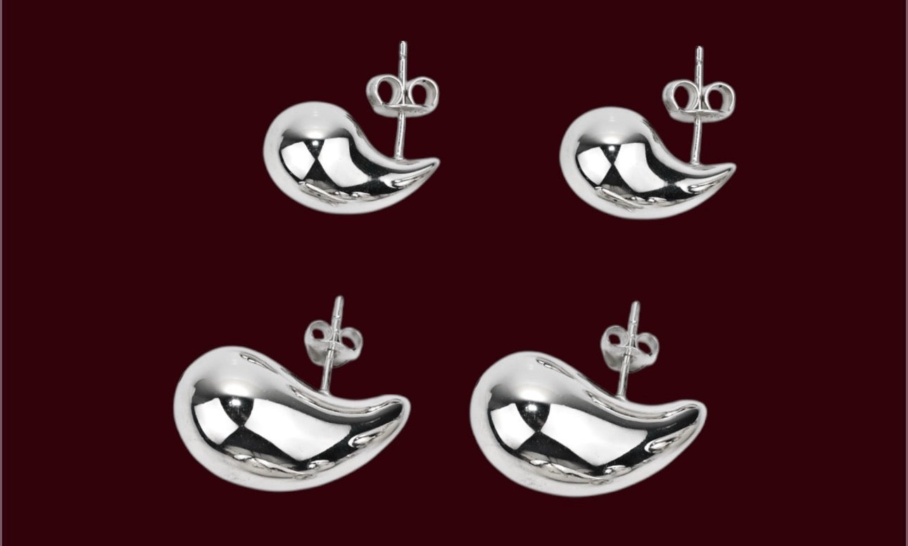 Silver 925 Drop Stud Earrings