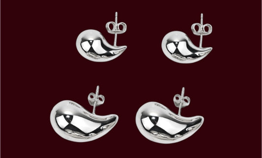 Silver 925 Drop Stud Earrings