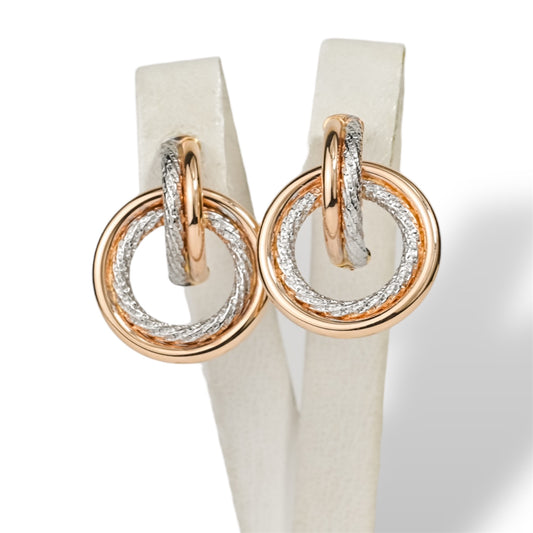 Rose & White Gold Earrings