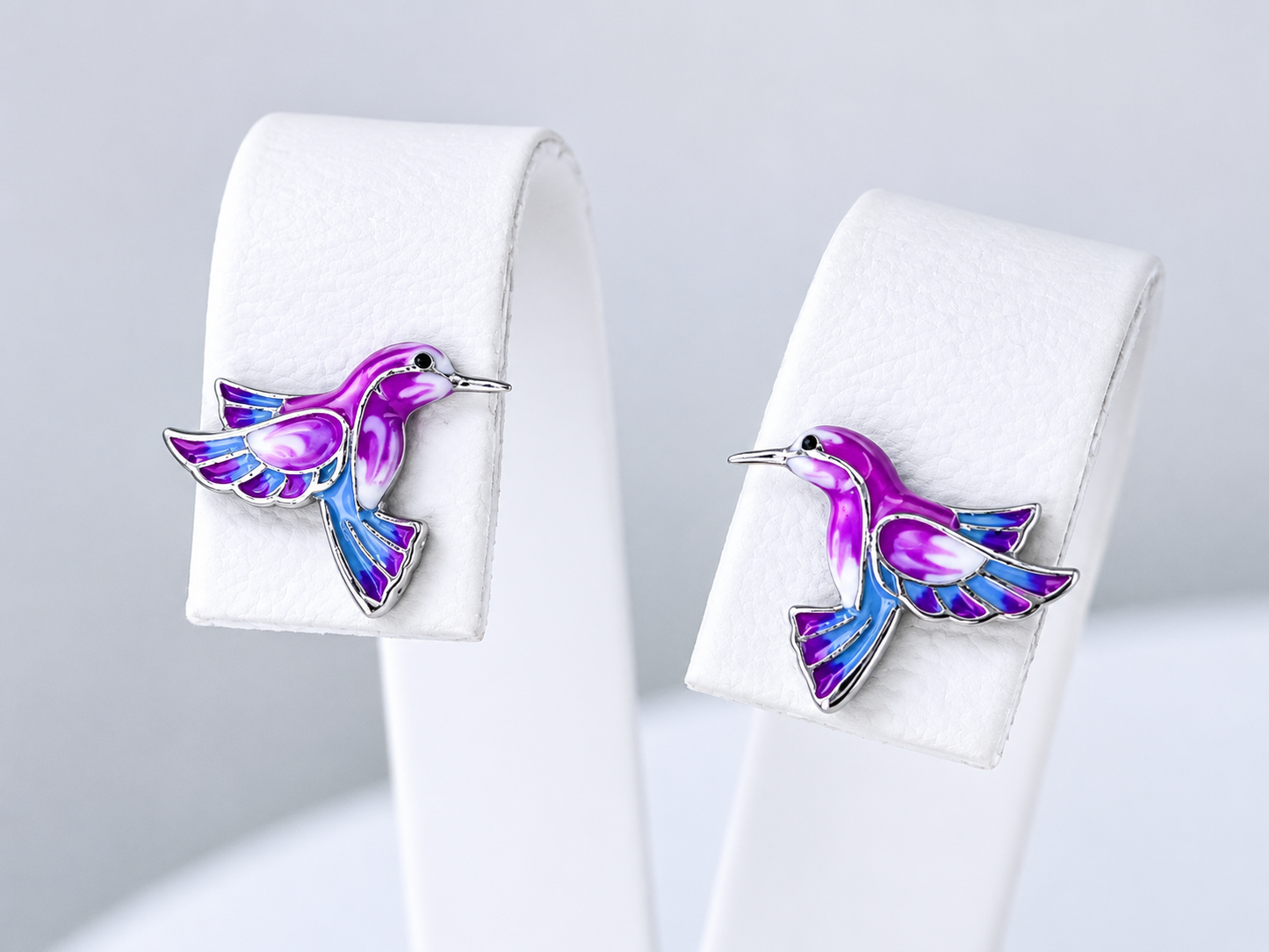 Dainty Hummingbird Silver Jewelry Set