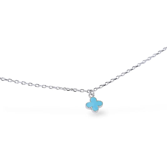 Anklet with pink/green heart or flower Silver