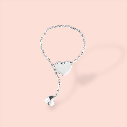 Ring Hearts White Gold (Size is adjustable)