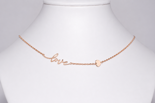 Necklace with Love Pendant Rose Gold 585(14K)