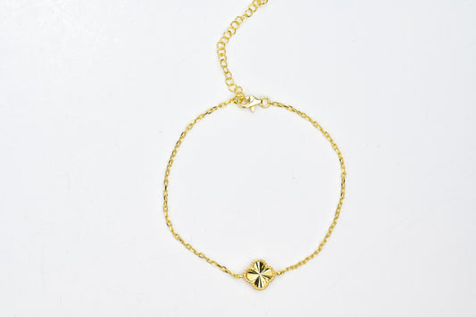 Silver Bracelet Clover Yellow Gold Plated