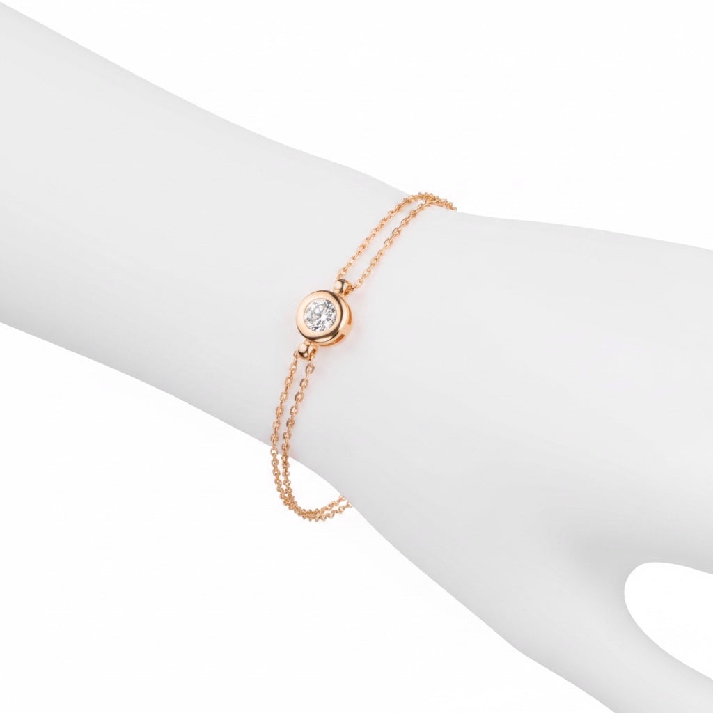 Rose Gold 585(14K) Bracelet with Zirconia stone