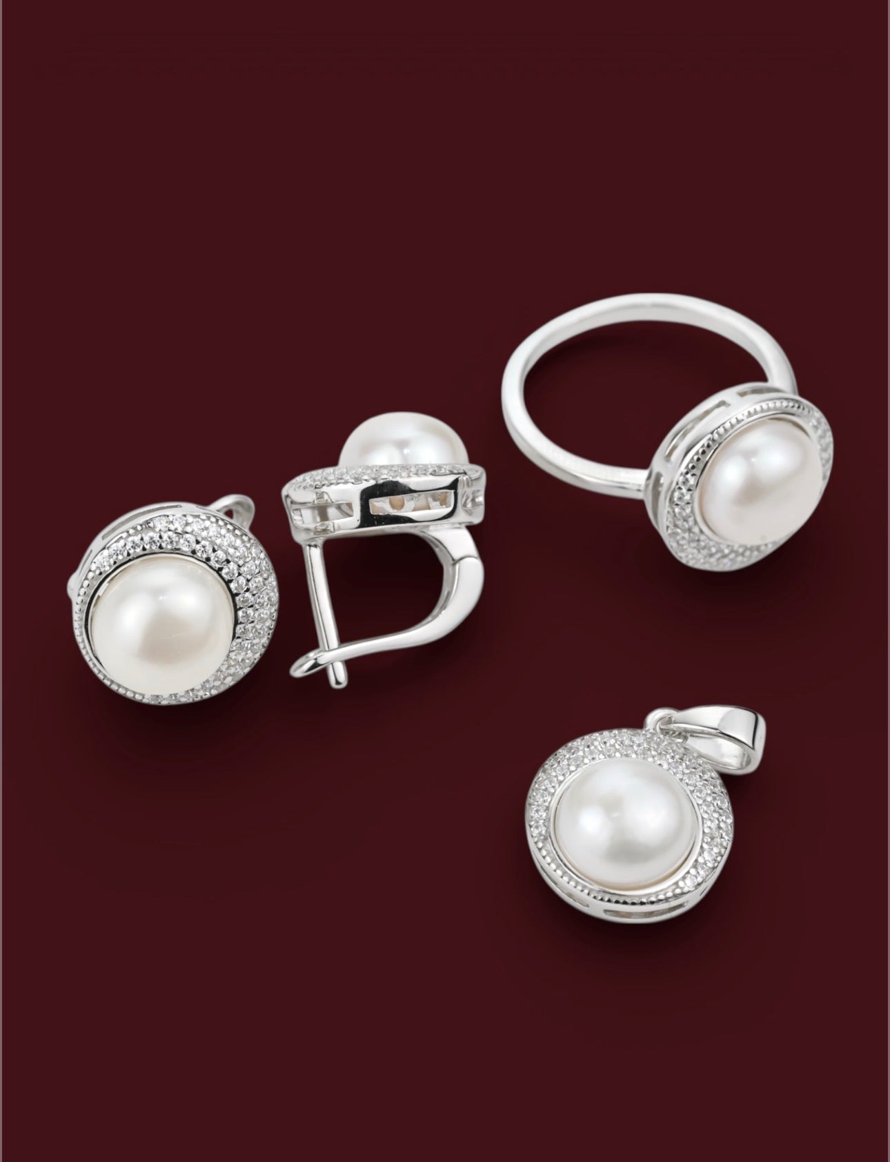 Silver Set with Pearl