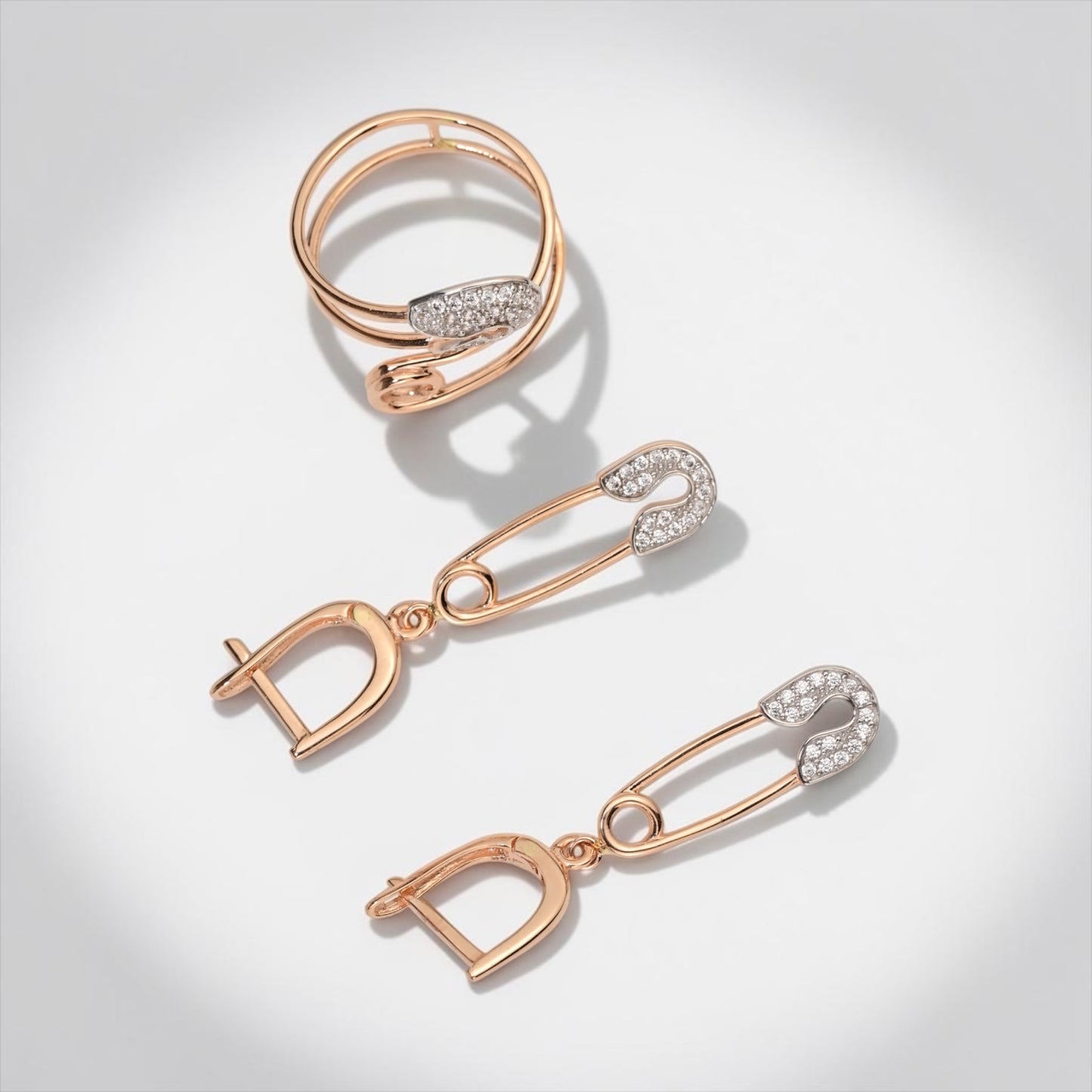 Pin Set Rose Gold 585 (Earrings & Ring)