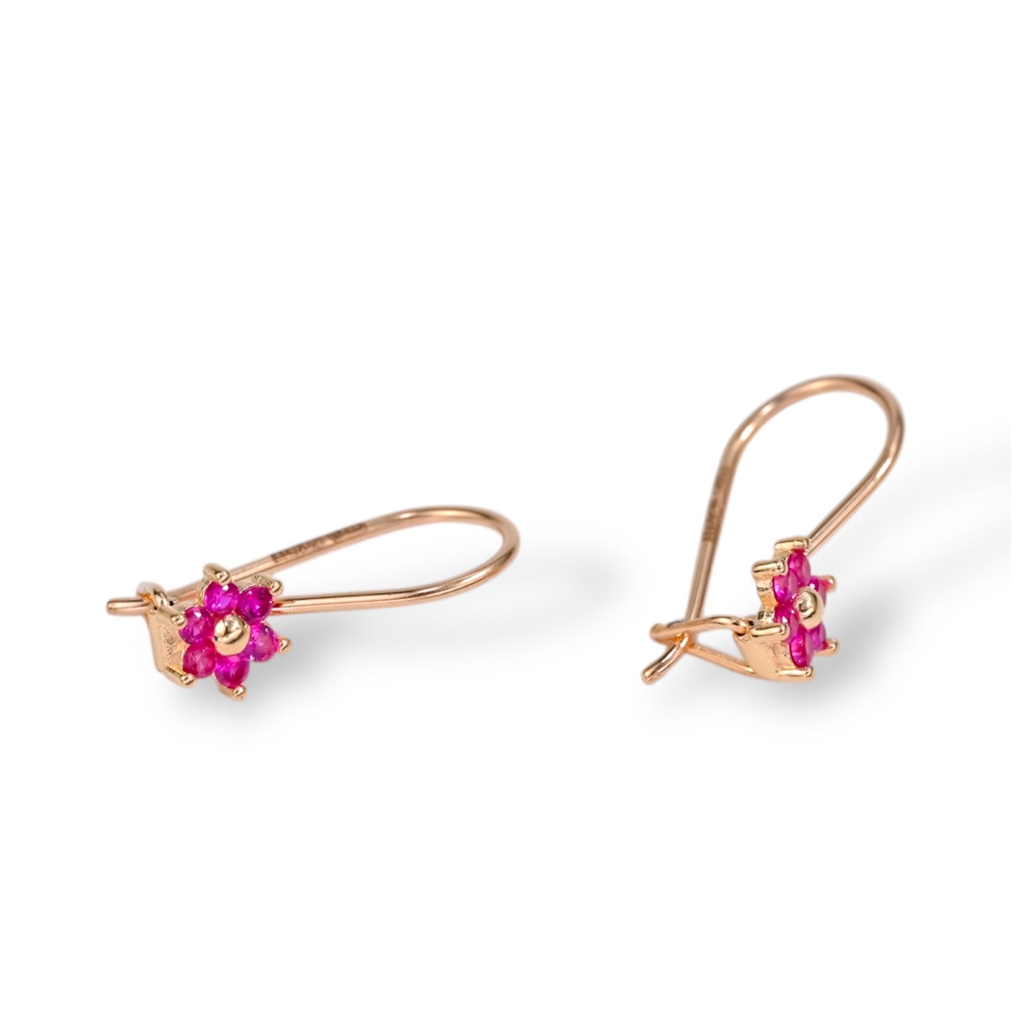 Kids Earrings Pink Flowers