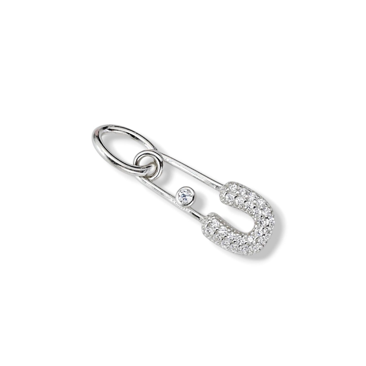 Silver Set Pin with Zirconia stones
