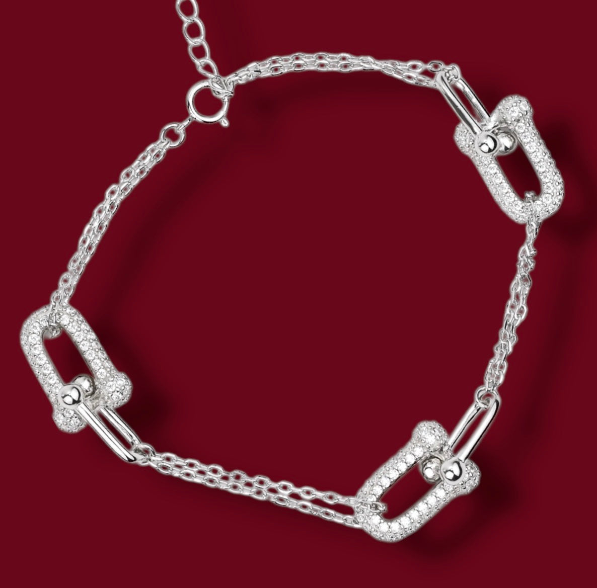 Silver Bracelet with Zirconia stones