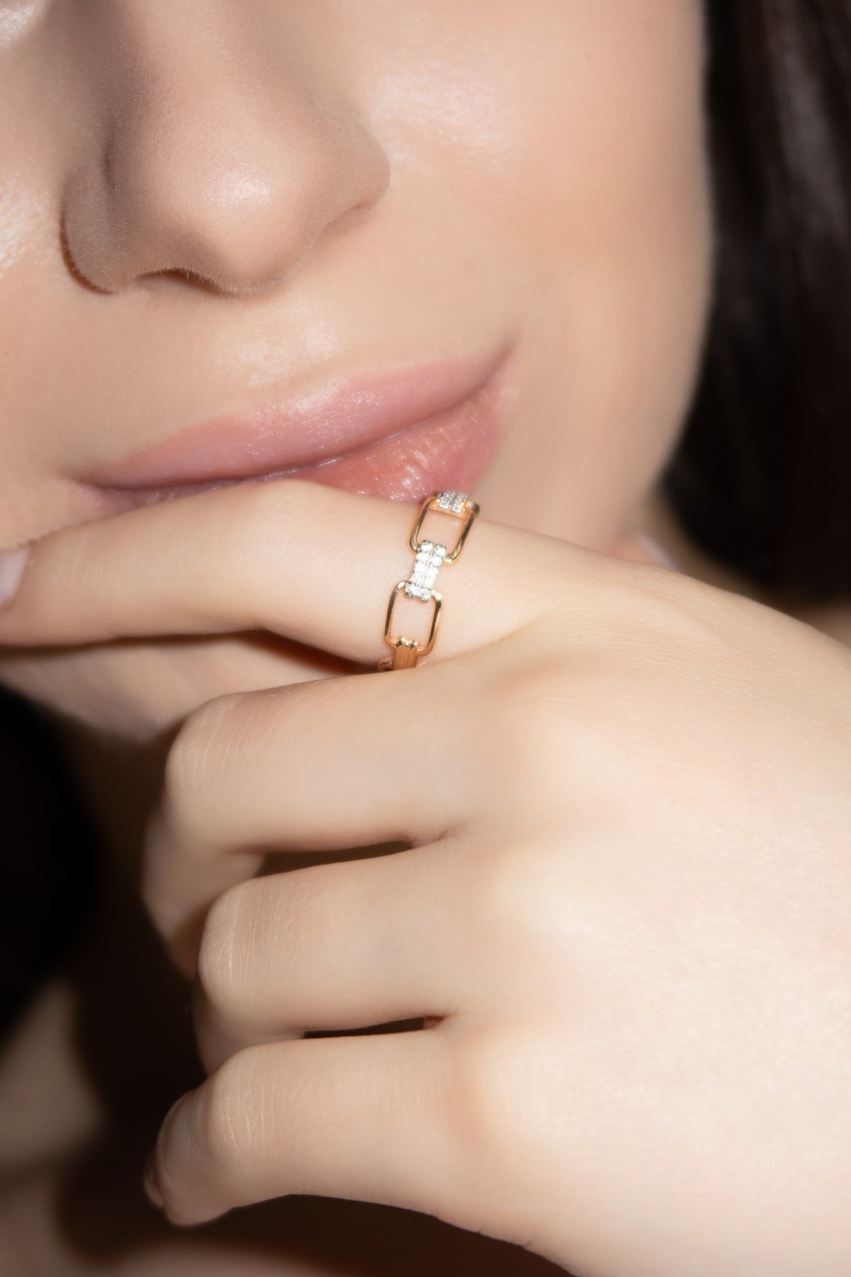 Pavé Chain Link Ring