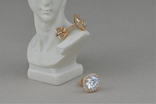 Screw in Earrings with Zirconia stones