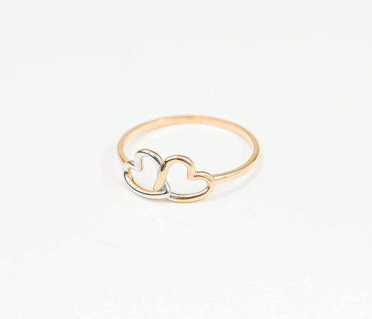 Ring Hearts White&Rose Gold