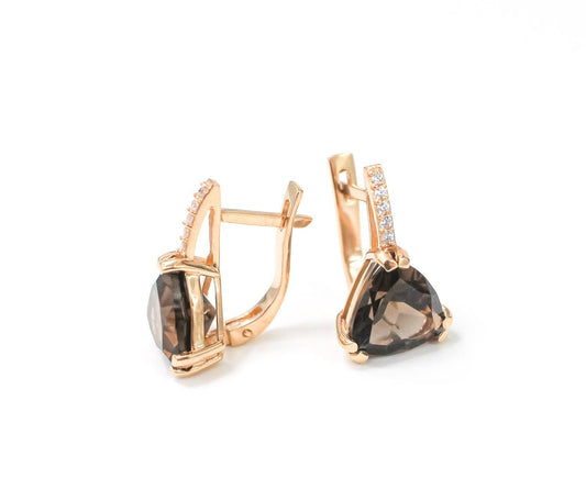 Earrings with Smoky Quartz