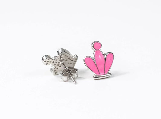 Kids Earrings Crown Silver