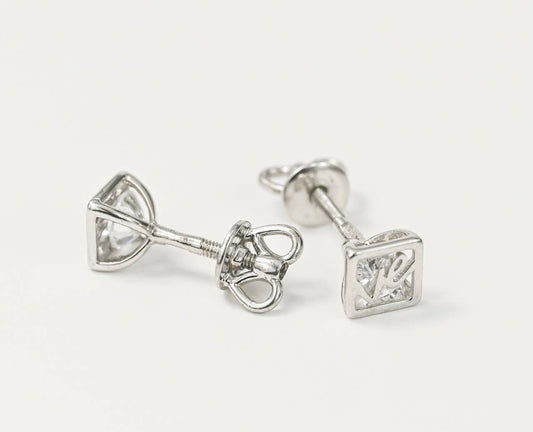 Earrings Love  Heart White Gold