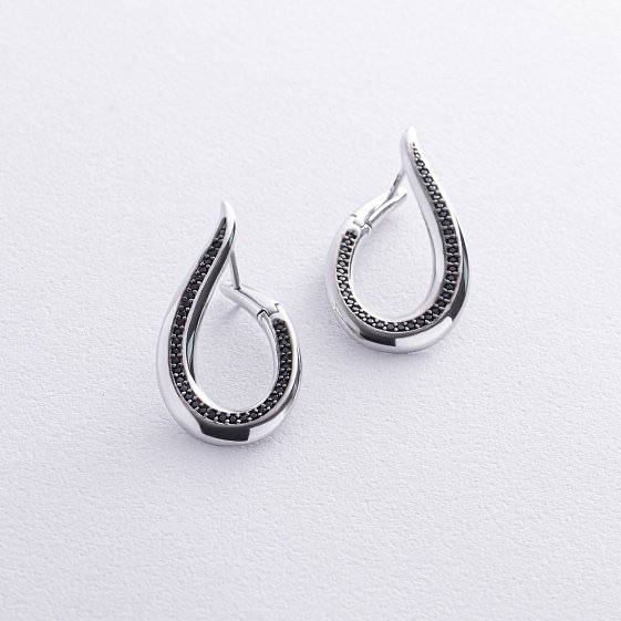 Earrings with Black Zirconia stones