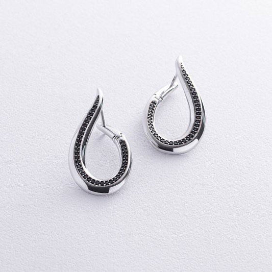 Earrings with Black Zirconia stones