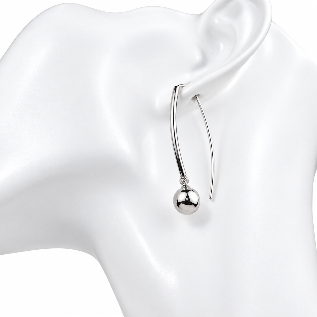 Silver Earrings Ball
