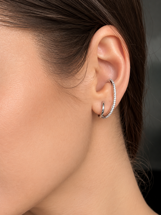 Silver Earrings Cuff