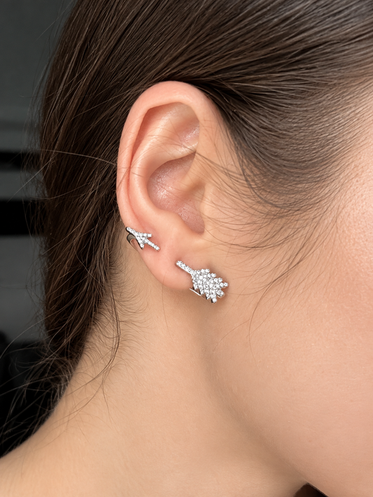 Silver Earrings Cuff