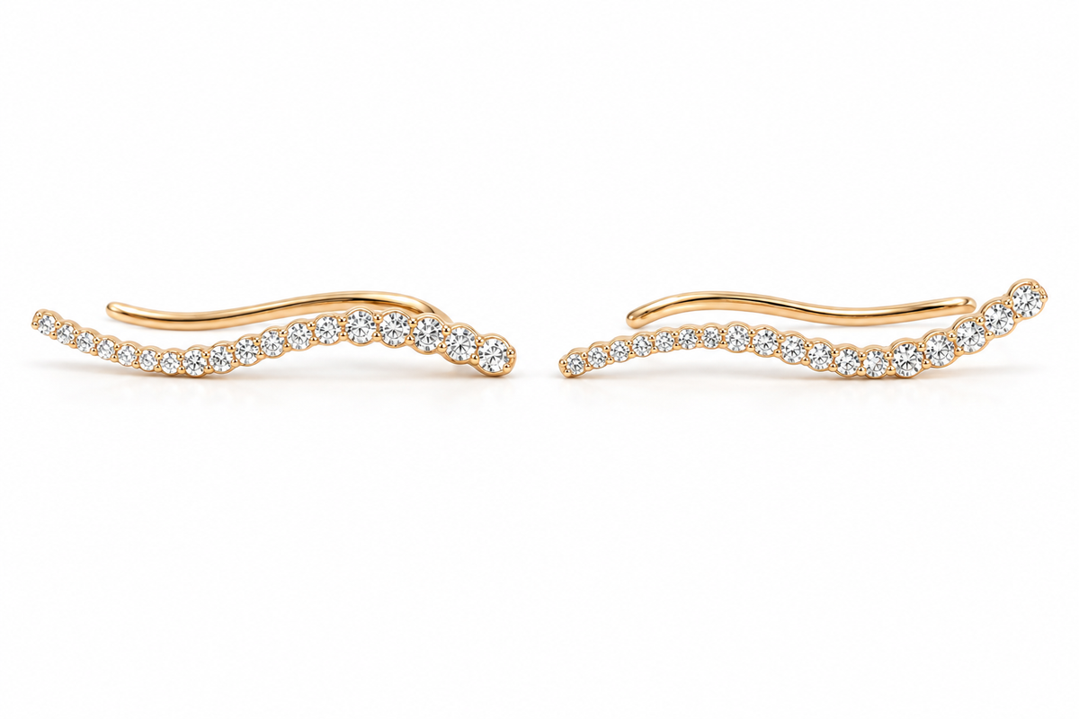Cuff Earrings with Zirconia stones