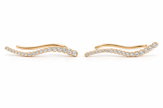 Cuff Earrings with Zirconia stones