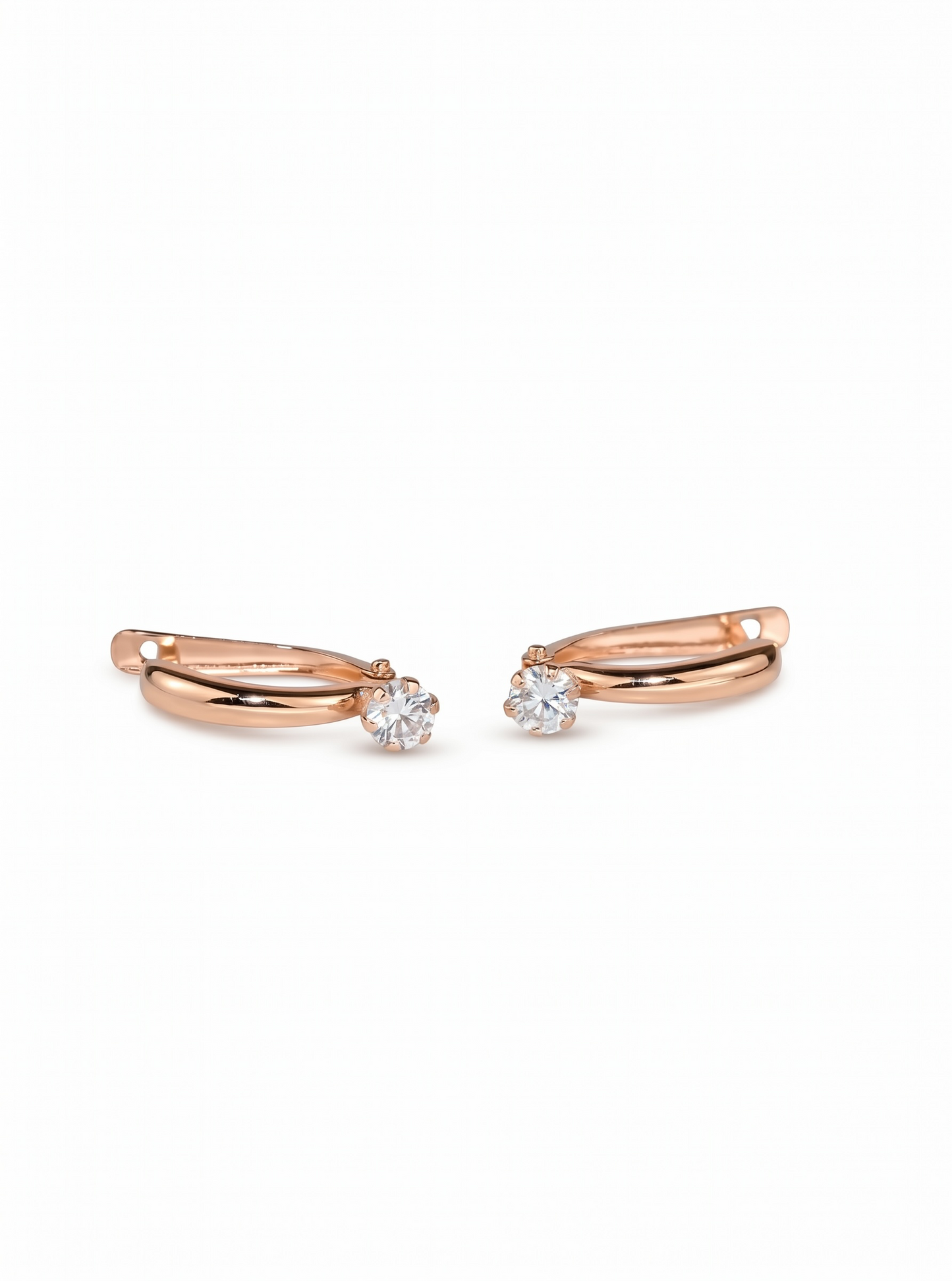 Rose Gold 585 Earrings with Zirconia stones