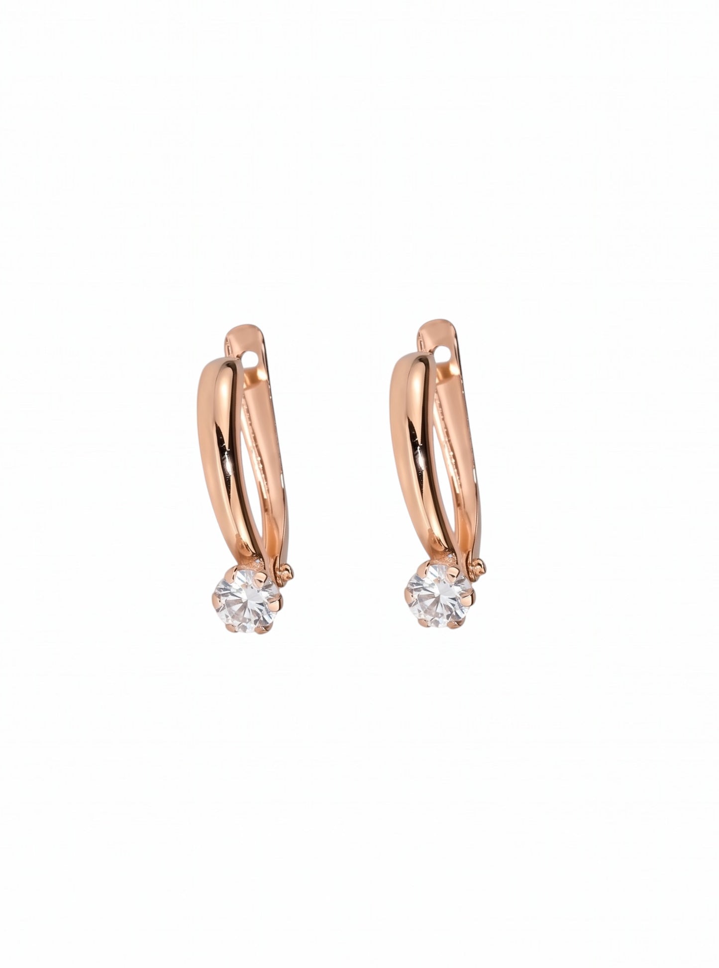 Rose Gold 585 Earrings with Zirconia stones