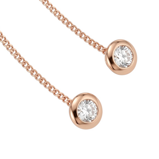 Threads Earrings Rose Gold 585