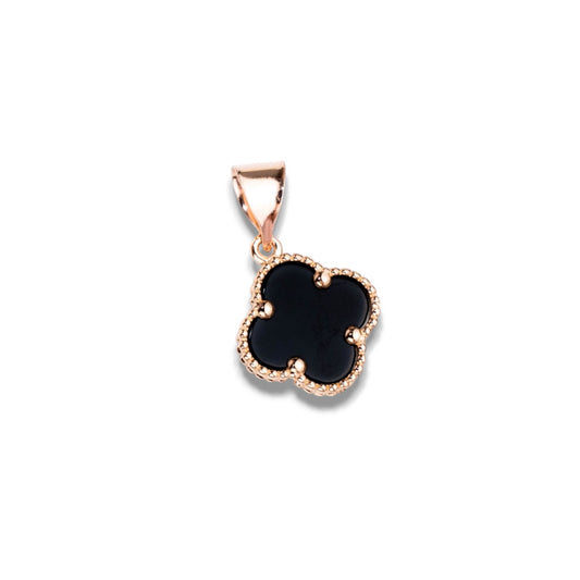 Pendant Onyx Clover Rose Gold