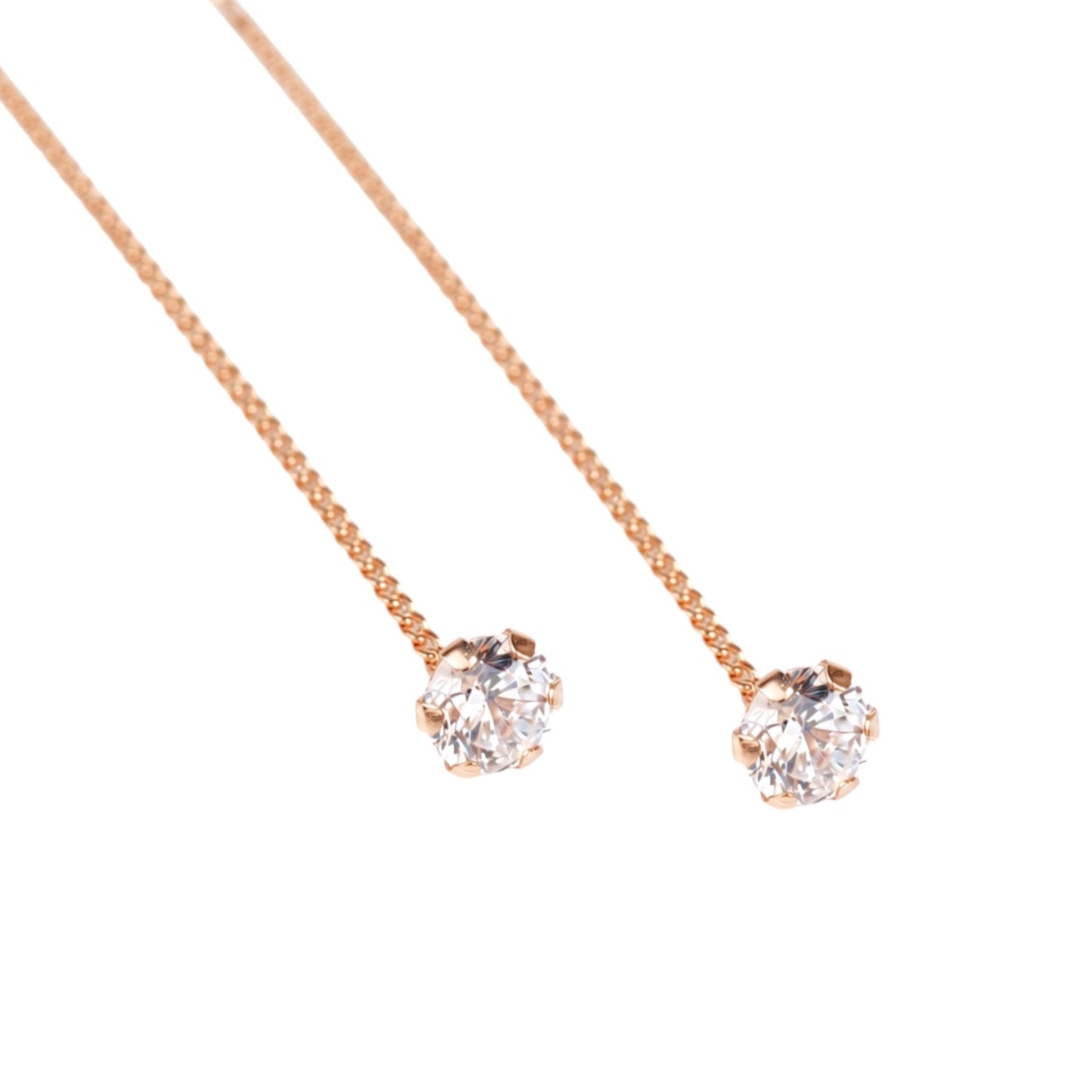 Thread Rose Gold 585 Earrings