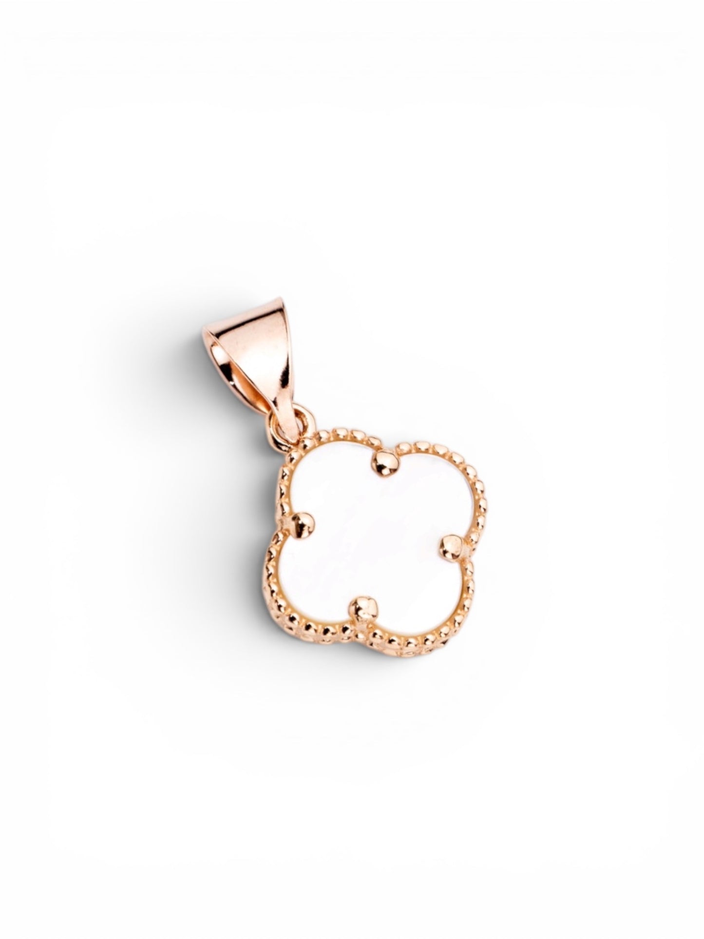 Pendant Mother of Pearl clover Rose Gold